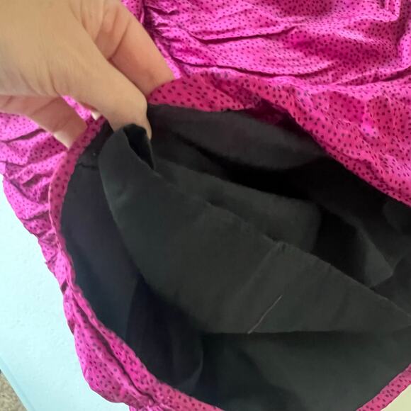 NEW Zara Women's Ruched Satin Effect Print Wrap Dress Fuchsia Pink Size XL - Picture 11 of 16